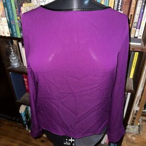 Alice + Olivia semi sheer M silk blend elevated basics top